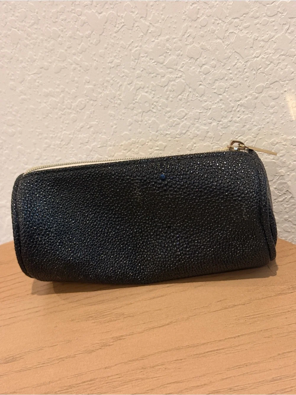 Kendra Scott Black Cosmetic Zip Pouch with Gold Hardware